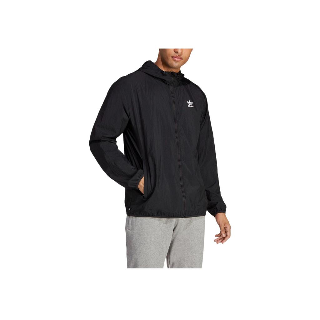 adidas Originals Trefoil Logo Print Zip Hoodie Jacket Мужские куртки черные IA6362