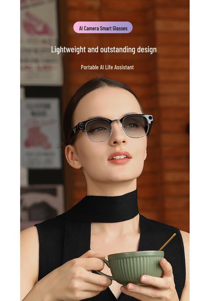 AI Smart Bluetooth Glasses: Multifunctional, Anti-Blue Light, with Camera, Navigation, Calls, Translation, and Sunglasses