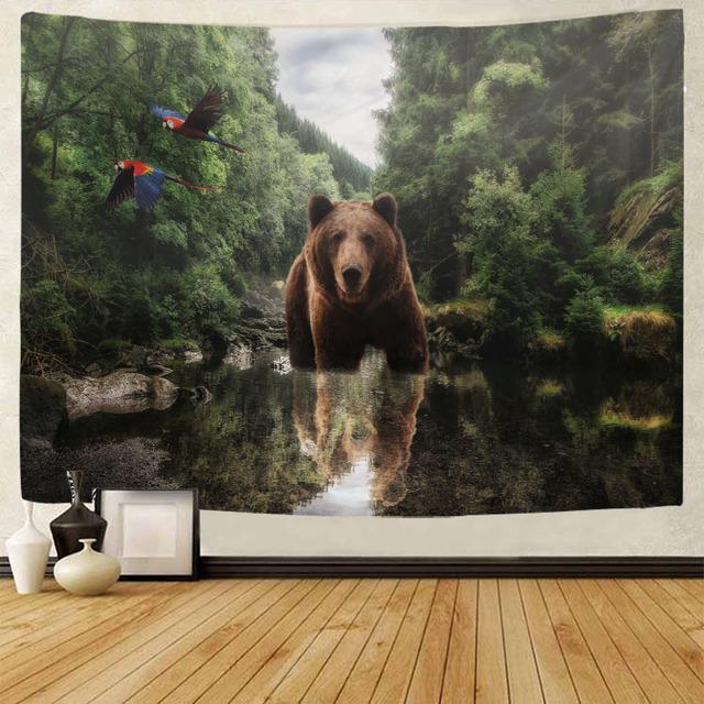 Лошадь искусство пейзаж гобелен настенный геометрический гобелен в стиле хиппи домашний декор комнаты эстетическое украшение