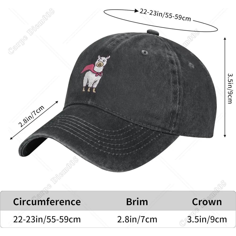 Alpaca Funny Denim Baseball Cap Golf Dad Hat Adjustable Original Classic Low Profile Cotton Hat Men Women