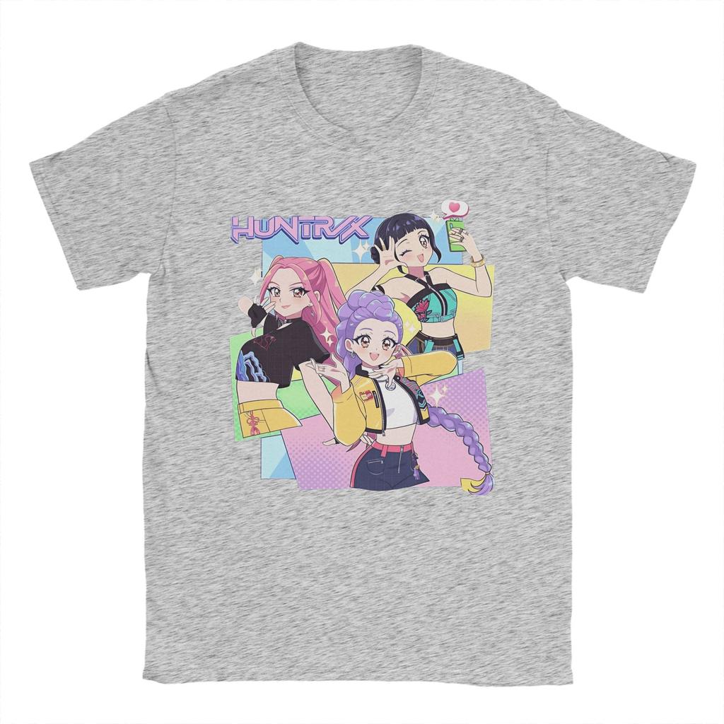 K-pop Охотники на демонов Huntrix Girls Мужская футболка Смешные футболки С коротким рукавом Круглый вырез Чистый хлопок Идея для подарка Одежда