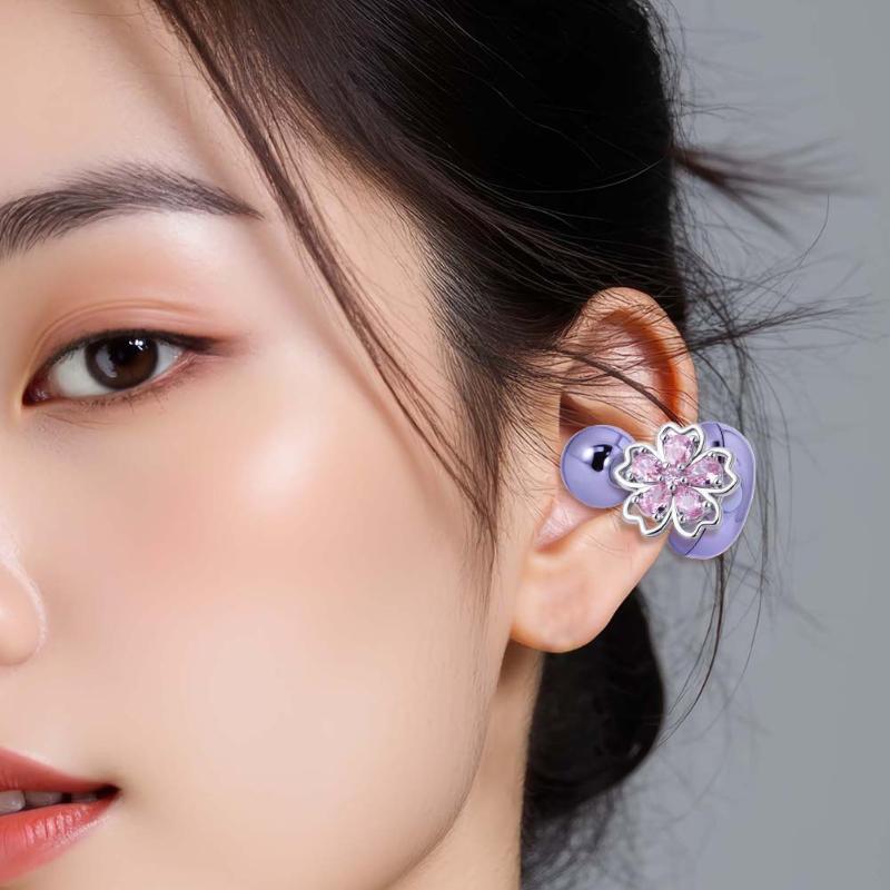 Chic 2Pcs Earrings with Shining Rotating Flower Blossoms for Sophisticated Look