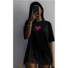 Fashion Wind New Arrival Loose Casual Heart Printing Cotton T-shirt Loose Printed Cotton T-shirt