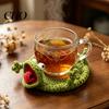Crochet Animal Coaster DIY Lizard Kit, Handmade Knitting Crafts, Decorative Drink Mug Coffee Cup Mat for Adults, Beginner Kit