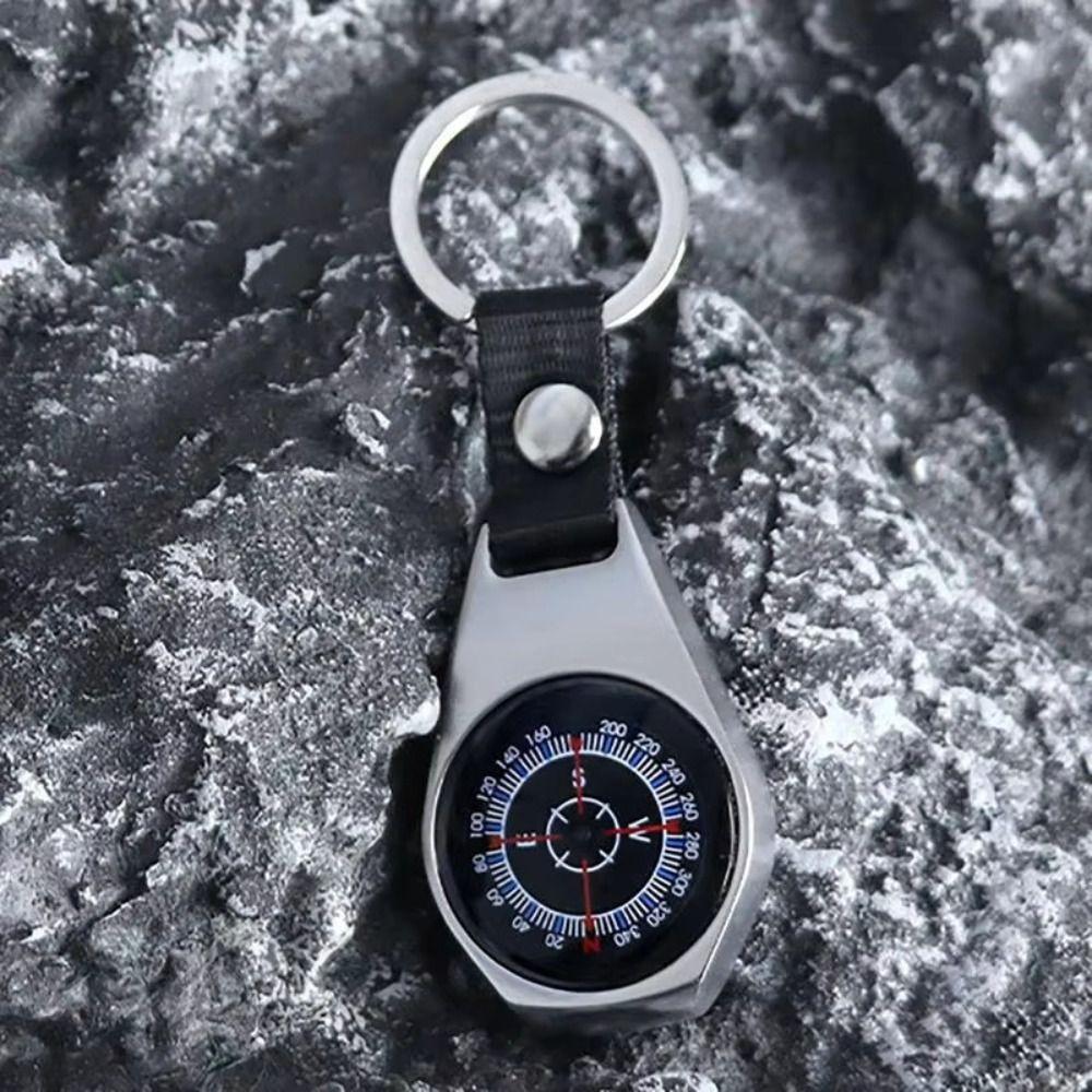 Metal Construction Pocket Compass Clear Dial Compass Keychain Survival Tool Survival Gadget Kids