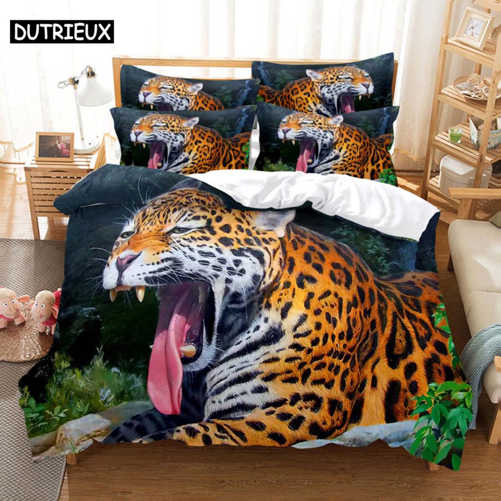 Комплект постельного белья с тигром King Size 230x260, двуспальная кровать, односпальная кровать Queen, наволочка с изображением животных из льна и 3D-наволочки, комплекты постельного белья для двоих