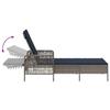 Sun Lounger Set 3 pcs Gray and Navy Blue 200 x 55 x 92 cm