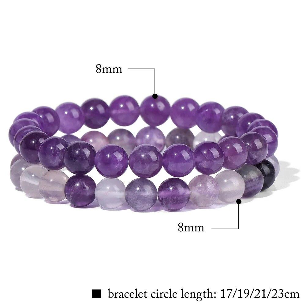 2 шт./компл. браслеты для женщин, набор браслетов из натурального камня, агаты, 8 мм, бисер, бирюзовый кристалл, браслет, мужские ювелирные изделия, исцеление