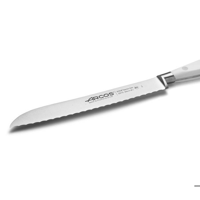 Couteau à pain forgé lame 20cm Riviera White Arcos - Acier inoxydable - Coupe