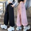 Girls' Spring & Autumn Sporty Casual Pants - Trendy Korean-Style Loose Sweatpants for Big Kids