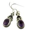[P7226] - Amethyst 'Heaven' Silver Earrings - 18x8 Mm