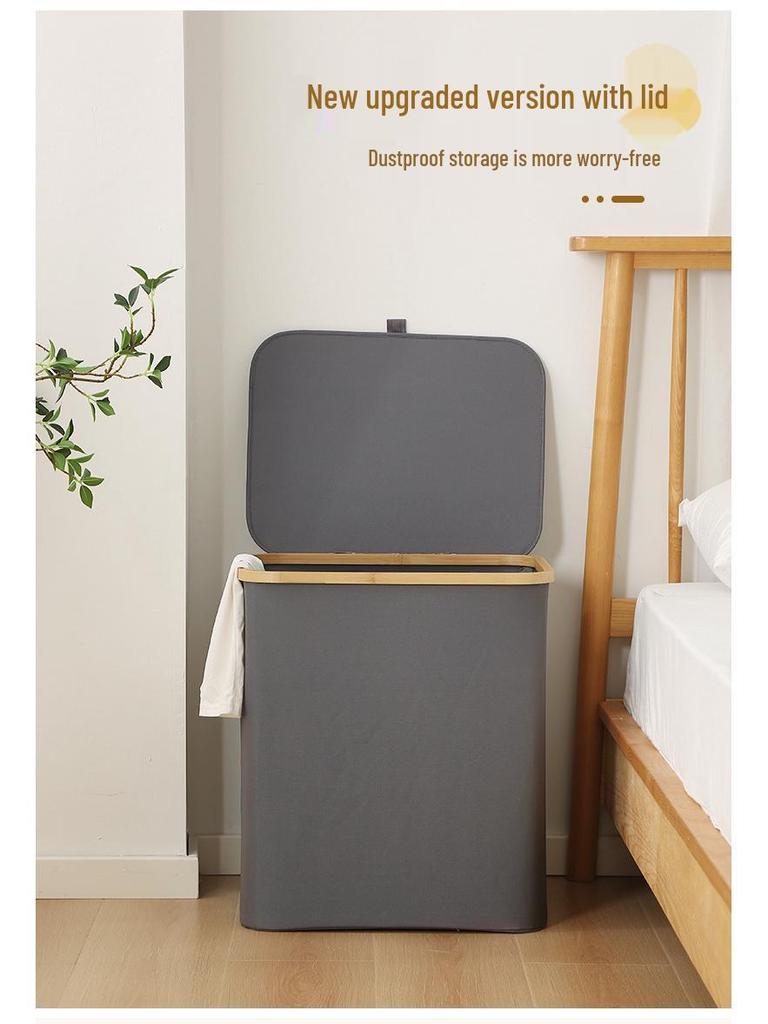 Elegant Foldable Laundry Hamper - Spacious Bathroom Storage Basket