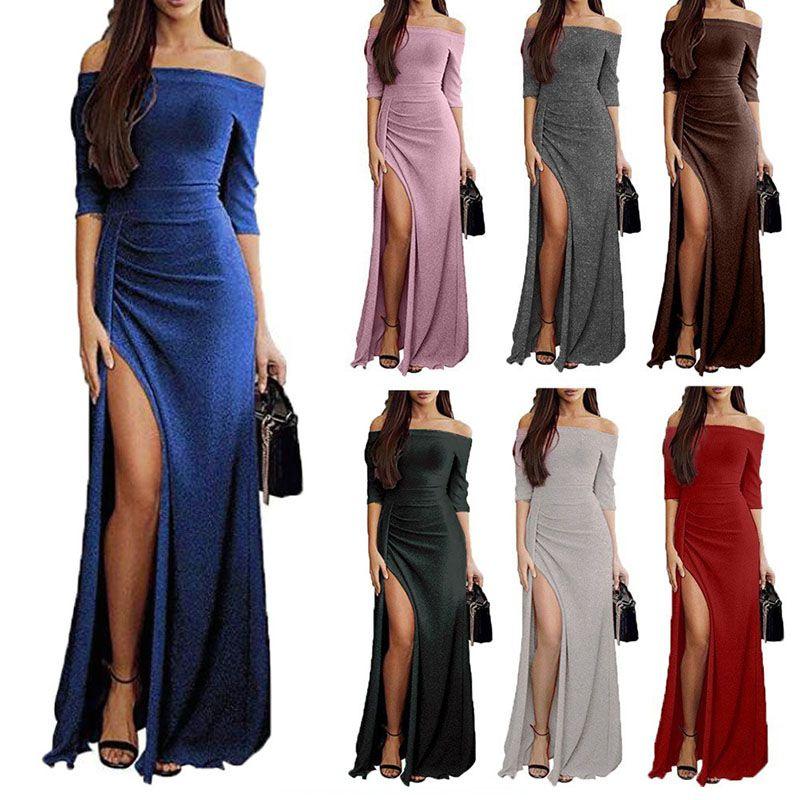 Элегантное женское повседневное платье-пуловер с длинным рукавом, пэчворком, пайетками и открытыми плечами