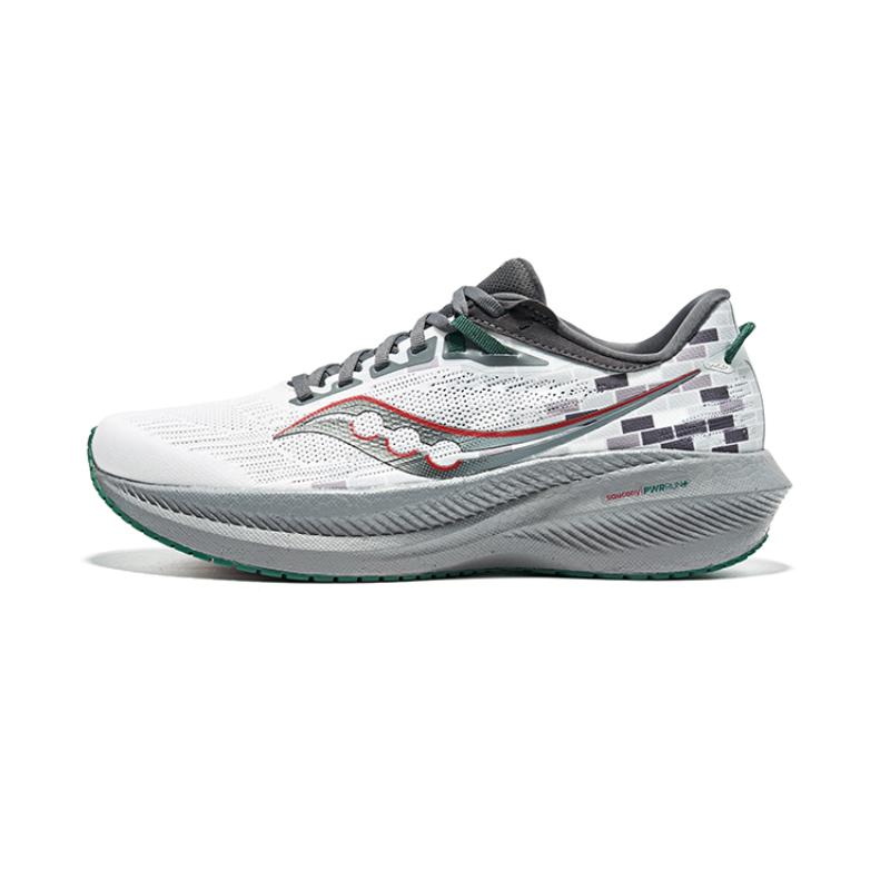 SAUCONY Triumph 21 Амортизирующие Износостойкие Дышащие Низкие Повседневные Городские Кроссовки для Бега Унисекс Серо-зеленые Saucony S20881-215