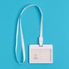 Горизонтальный кейс для ID-карты сотрудника с ремешком для бейджа (белый)