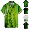 Мужская летняя свободная модная рубашка с короткими рукавами с принтом Святого Патрика