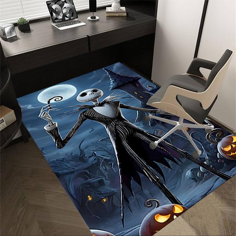 1 шт. Коврик Джек Скеллингтон на Хэллоуин, противоскользящий, из полиэстера, для пола, для офиса, спальни
