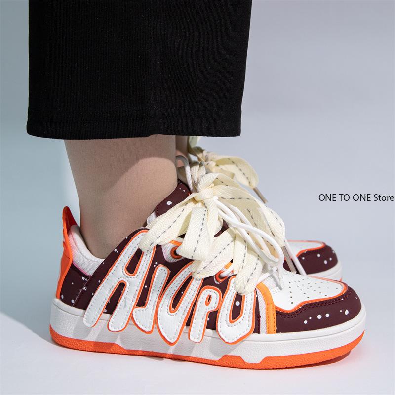 Женская обувь Мужская классическая хип-хоп обувь Y2K для скейтбординга Модные кроссовки Letters Bread для пар Студенты Спорт на открытом воздухе Повседневная обувь
