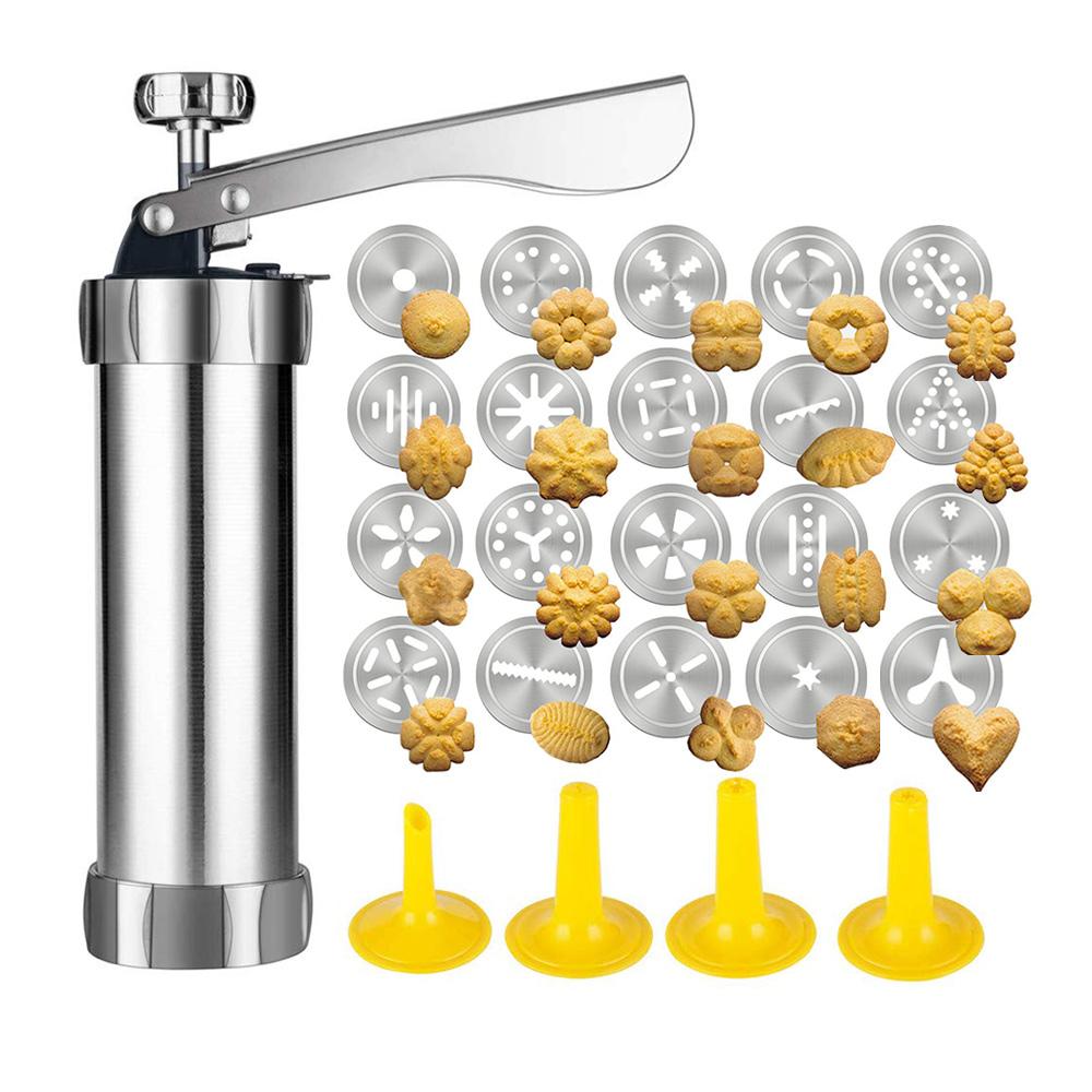 Пресс-пистолет для печенья и набор для глазури Christmas Spritz Alloy Churro Maker с 4 насадками для печенья 20 дисков инструмент для формочек для печенья