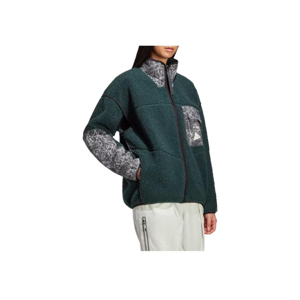 Adidas Terrex X и Wander Collaboration свободная куртка из шерпы женская куртка зеленая HN6948