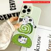 Cute Cat on Green Roll & Donut Phone Case All inclusive film hard phone case, compatible with iPhone 18 Pro Max 17 16 15 14 13 12 11