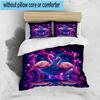 Magical Flamingo Sky 3pcs Bedding,Including 1pc Duvet Cover And 2pcs Pillowcases Perfect for Christmas,Ideal for Bedroom, Dormitory