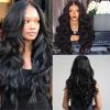Длинный волнистый парик, гладкая поверхность, дышащие парики для черного косплея, мягкие пушистые объемные волны для женщин