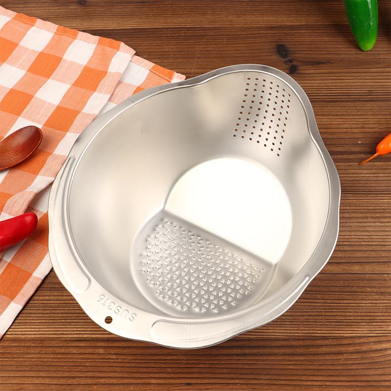 Сито для мойки риса Чаша для мойки риса из нержавеющей стали 316 Сито для риса Дуршлаг для фруктов и овощей Кухонные принадлежности