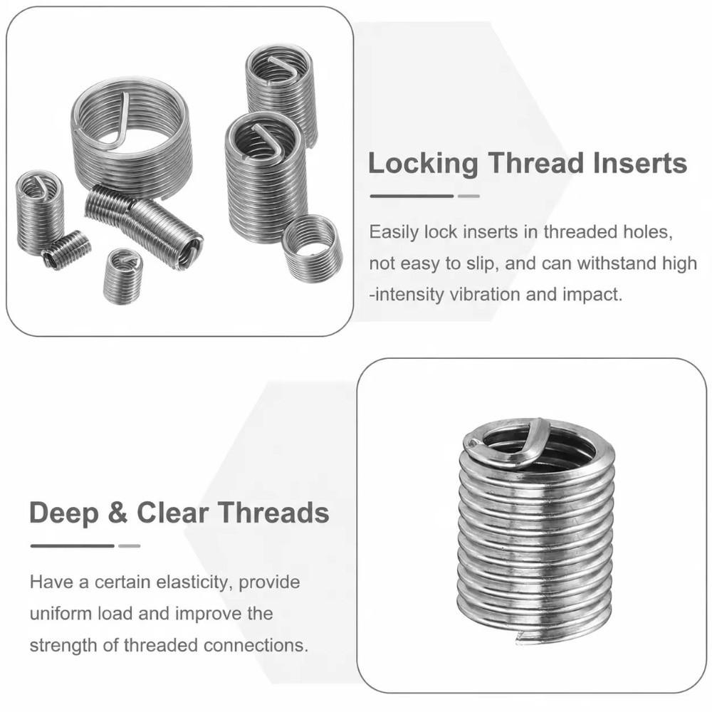 Metric Sizes M3-M12 Thread Repair Kit Stainless Steel Helicoil Insert Automotive Repairs