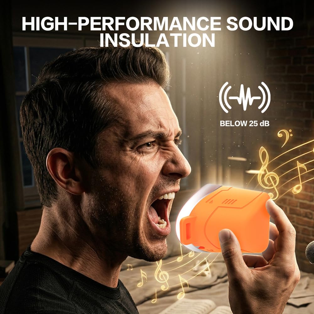 Soundproof Mask Voice Damper Noise Reduction for Karaoke Vocal Stress and Suitable for Apartment Ideal for and Gift [MALFY] -25dB High-Performance