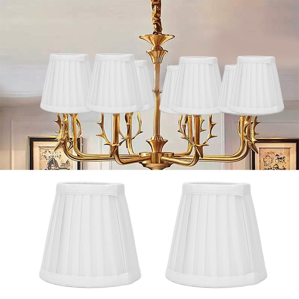 2PCS White/Yellow/Red Small Lamp Shade Clip On Design Pleated Fabric Lampshade  Wall Lamp