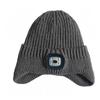 Three Brightness Levels Illuminated Knitted Hat White LED Light Lighted Winter Cap  Hiking Camping
