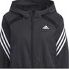 Adidas Женские куртки с капюшоном и принтом логотипа и буквами в виде трех полосок, черные HI6825