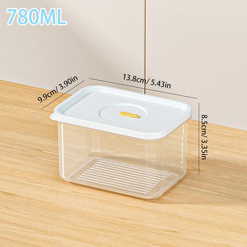 Refrigerator Sealed Fresh-Keeping Box Fruit Meat Freezing Storage Cans Kitchen Plastic Food Organizer Case Container Lunch Box