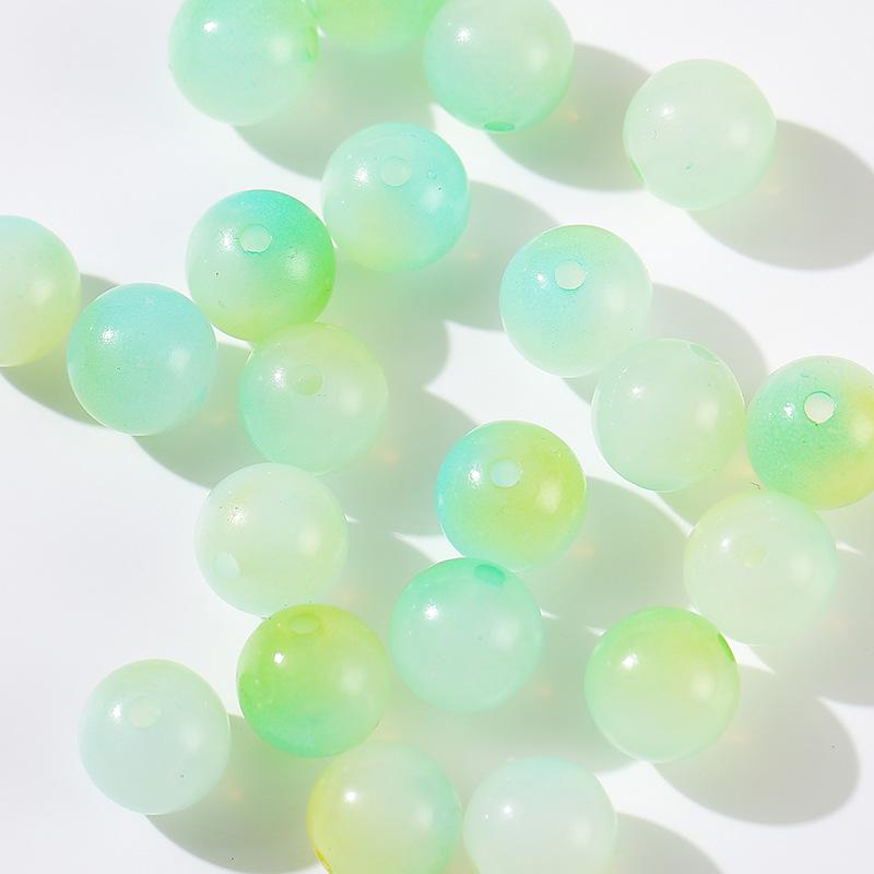 100 шт. желейных цветных круглых бусин ручной работы для изготовления браслетов и ювелирных изделий
