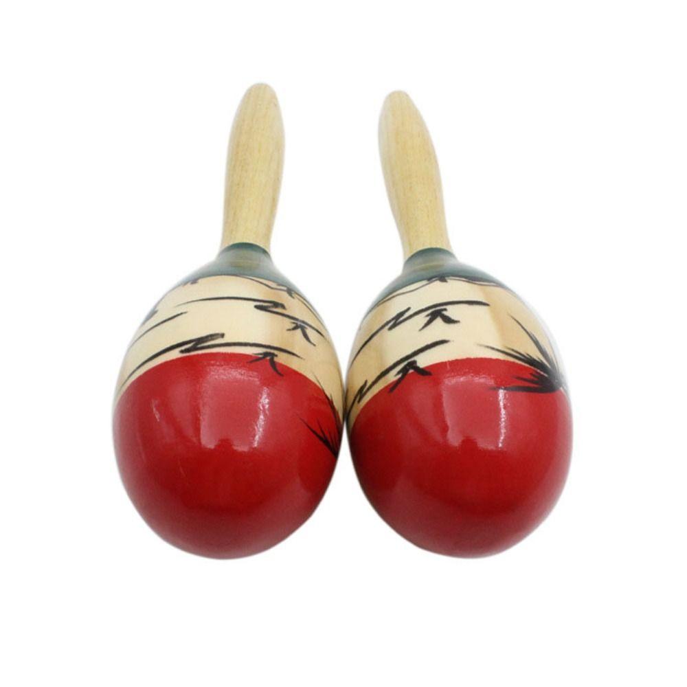 1Pair Percussion Instruments Wooden Maracas Wood Orff Instruments High Quality Percussion Shakers