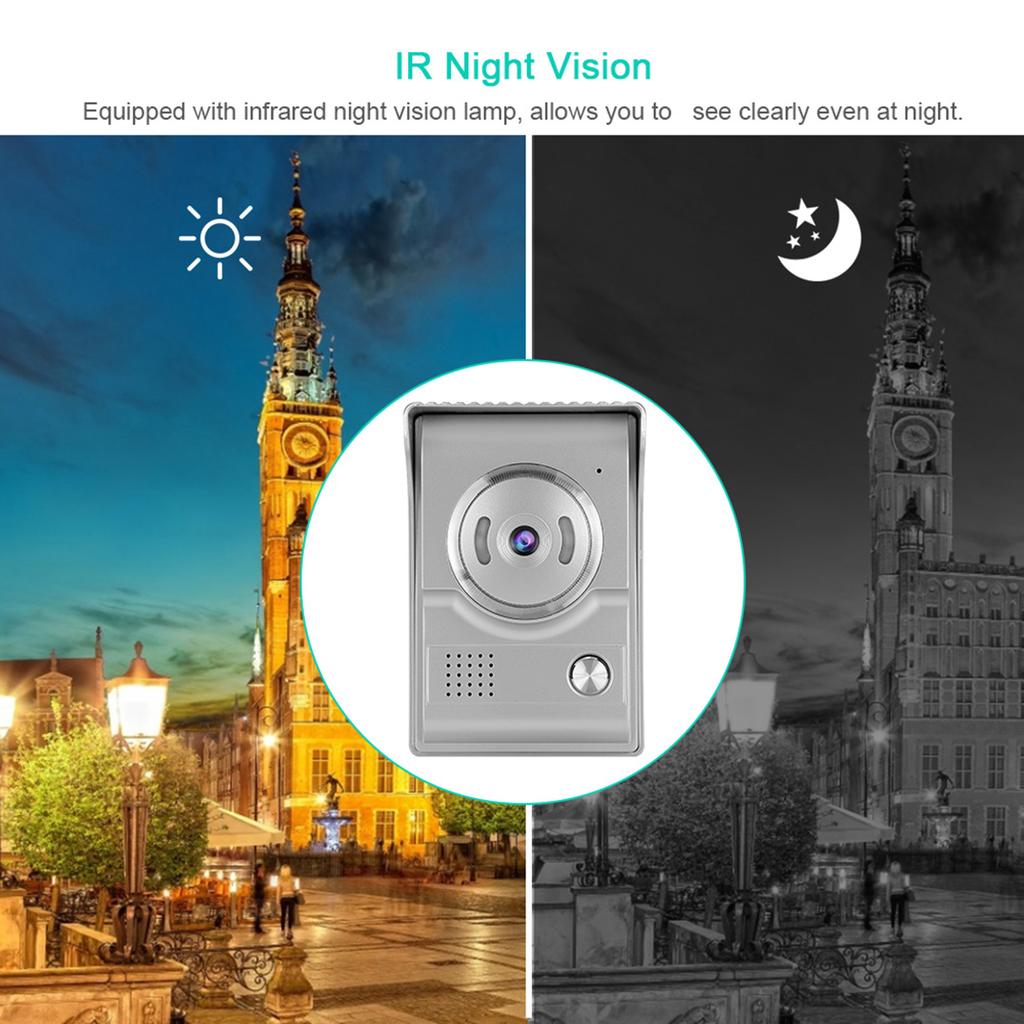 9-дюймовый проводной к Wi-Fi видеодомофон дверной звонок IP55 водонепроницаемый ночное видение фотосъемка запись