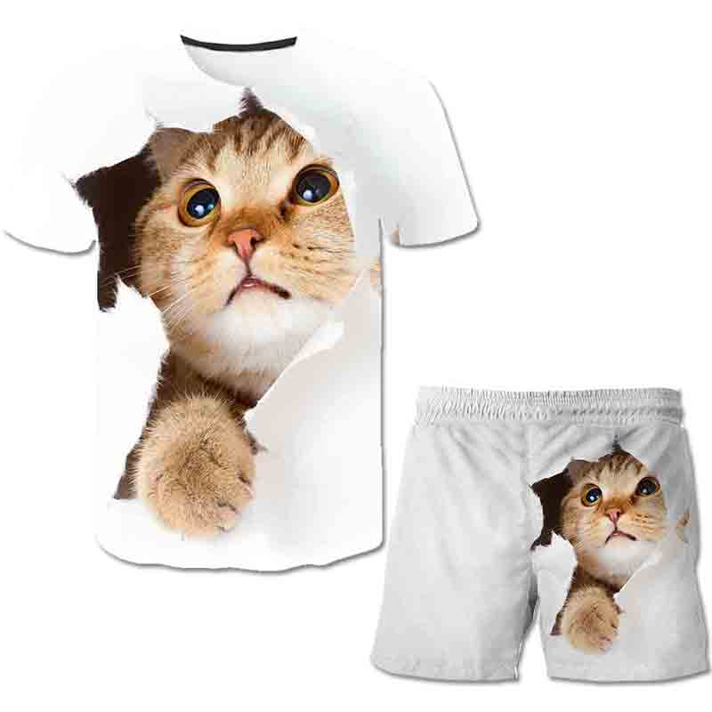 Комплект одежды для детей от 1 до 14 лет для мальчиков и девочек, модные топы с короткими рукавами, футболки и короткие штаны, детские летние костюмы, наряды