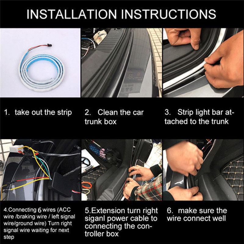 4-цветные светодиодные ленты плавного типа, сигнальные огни задней двери, полоски багажника