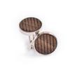 1 Pair Wooden Strips Cufflinks Man's Shirt Studs for Wedding Business Suit Round Shape