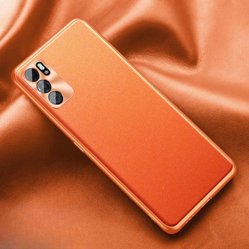 Suitable for OppoReno13pro's Plain Leather Phone Case, Ultra-thin FindX8 Shockproof Metal Mirror, and K10PRO Protective Case