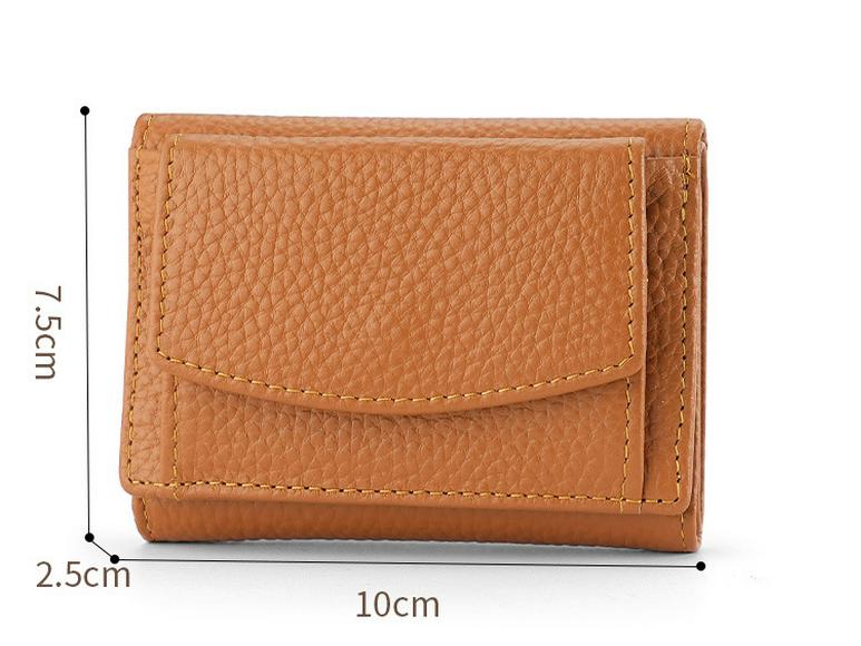 Женский кошелек из коровьей кожи в японском стиле - короткий кожаный кошелек для монет