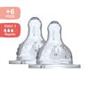 Dodie Biberon Initiation+ Anti-Coliques 3 Vitesses Tétine Ronde Col Large Débit 3 - 6 mois et plus. Lot de 2 tétines.