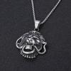 Personality Men Animal Domineer Ring Necklace Lion Head Pendant