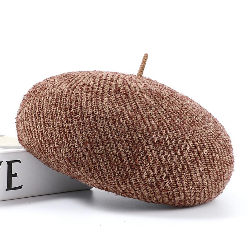 Осень и зима шерстяной ретро вязаный берет женский модный теплый шерстяной шляпа художника трендовая универсальная шляпа-тыква