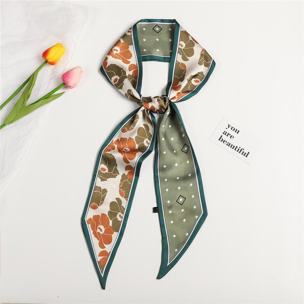 Silk Scarf, Long Strip, High-Feeling Headscarf, Headband, Hair Tie, Bag, Gift Streamer, Multi-Purpose Decorative Scarf, Belt, Silk Scarf.