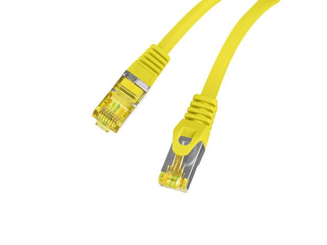 Patchcord Lanberg S/FTP kat.6A 5m LSZH CU fluke passed żółty