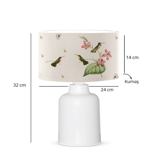 Bird Patterned Fabric Shade Table Lamp | ByLamp