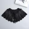 Elegant Embroidery False Collar Floral Lace Bowknot Lace-Up Scarf Detachable Chiffon Pleated Collar Women