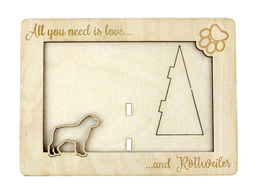 Rottweiler, Rott, Rottie – Photo frame, engraved wooden frame | Art-Dog
